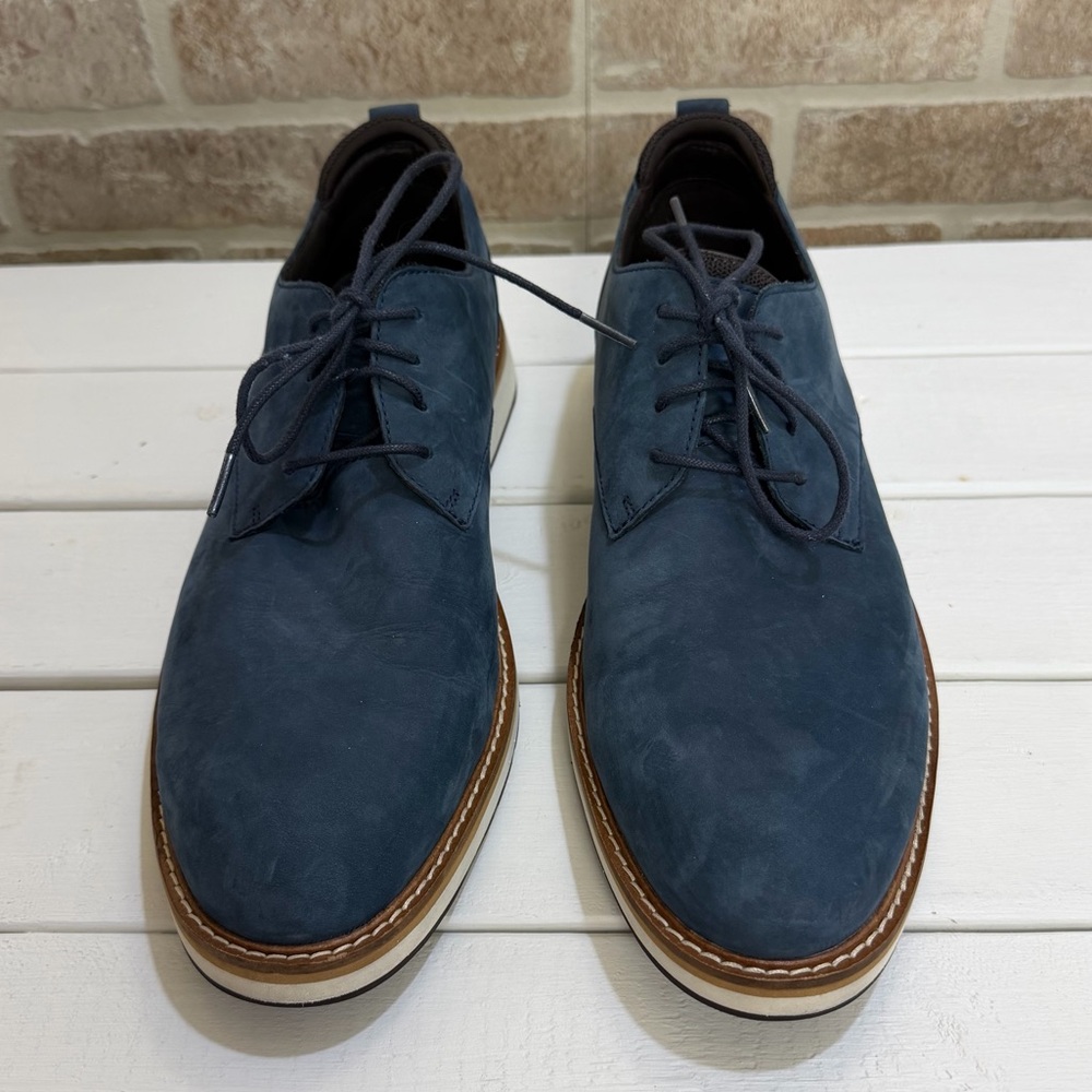 Cole Haan Men’s Size 10.5 Blue Nubuck Oxford Dress Shoes Casual Comfort Lace-Up - Picture 2 of 11
